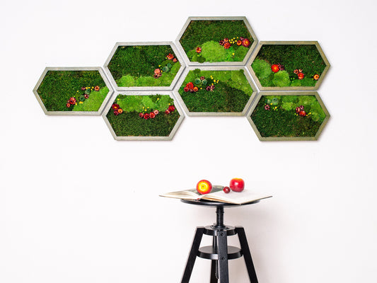 Enchanting Green Wall Art: Eco-Friendly, Framed Live Moss Decor - Perfect Housewarming Gift!