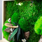 Lovely Green Wall Art Preserved Moss Artwork  with LED Lights and Live Moss For Office or Home 1 piece frame