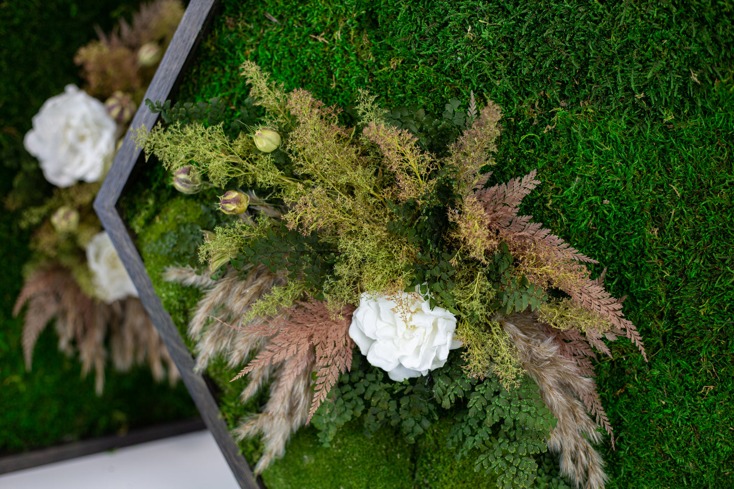 Handmade Plant Artwork Set| Moss Artwork Set of Three | Natural Oak and Plants Art | Unique Home Decor Piece | Original LED Wall Art