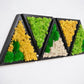 Preserved Moss 3D Art Wall Decor: Natural Wood, Green & Yellow Art - Perfect Christmas Gift!