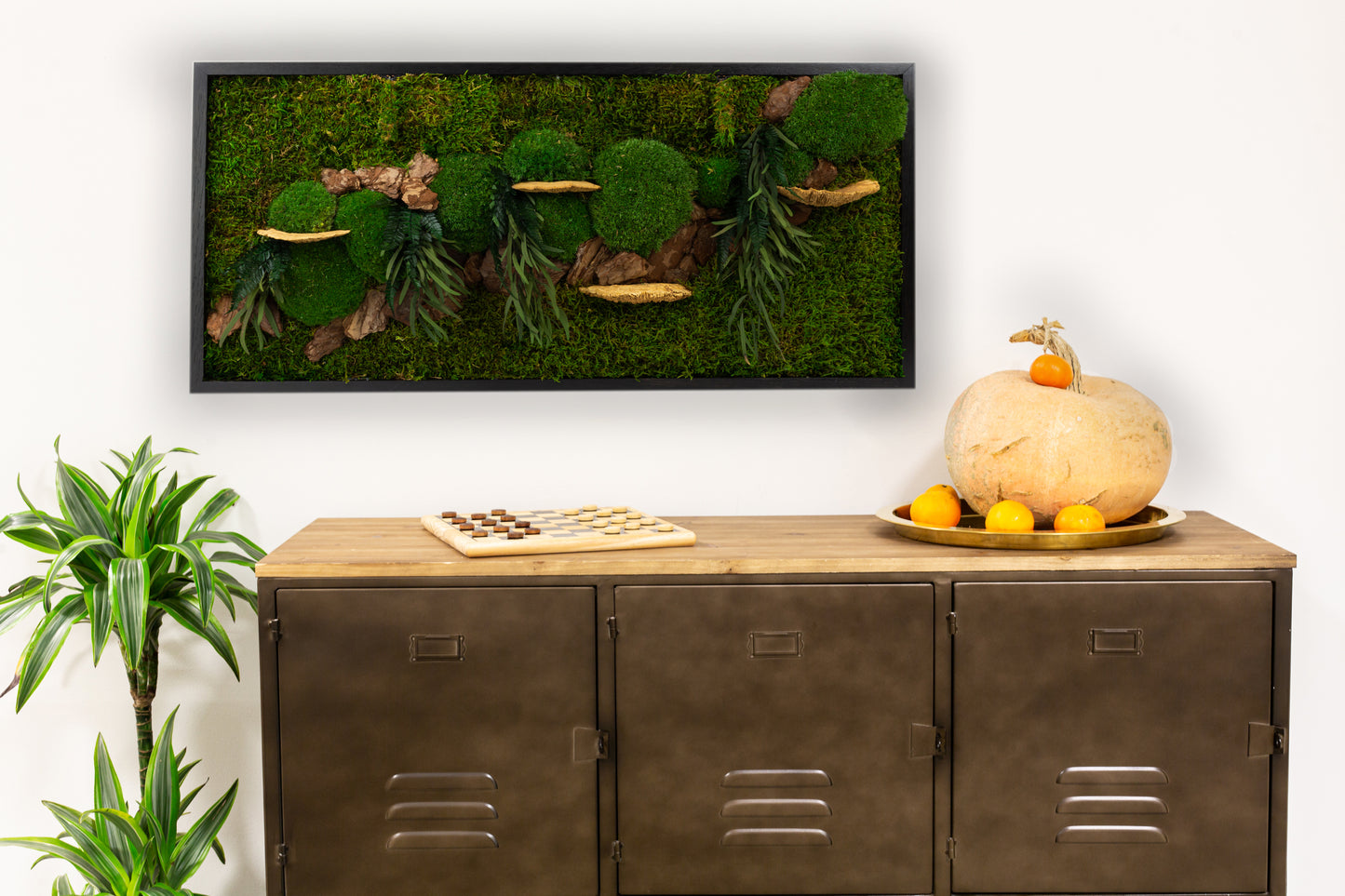 Lovely Green Wall Art Preserved Moss Artwork with LED Lights Moss LED Wall Art Preserved Moss Lighted Moss Wall Art Framed Plant Home Decor