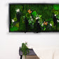 New!! Lovely Elegant Wall Art Preserved Moss With Real Butterflies Artwork with LED Lights Preserved Moss Lighted Moss Art Framed Home Decor
