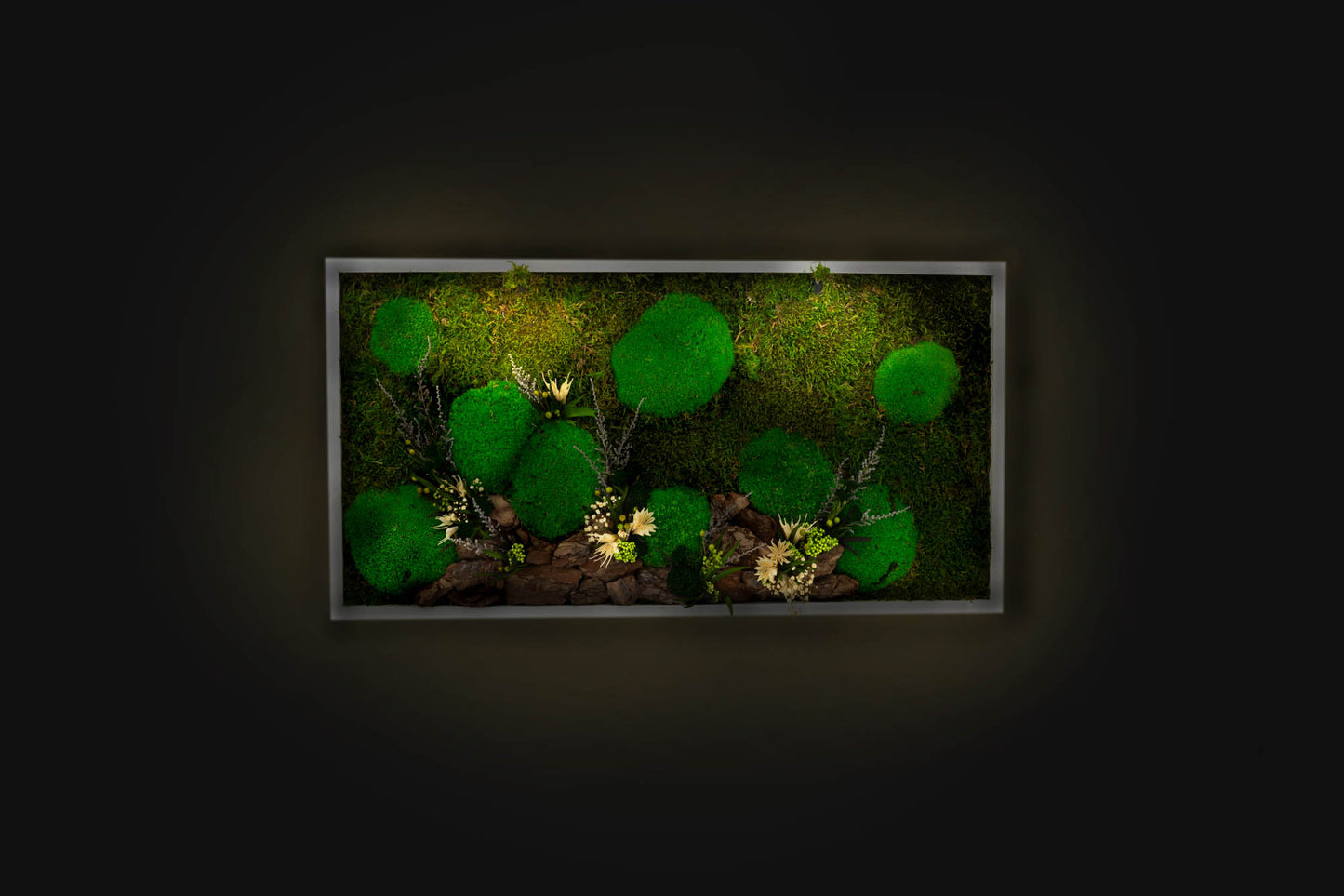 Stunning Green Wall Décor Preserved Moss Wall Art with LED Lights Preserved Moss LED Wall Hanging Framed Plant Home Interior Gift for Home