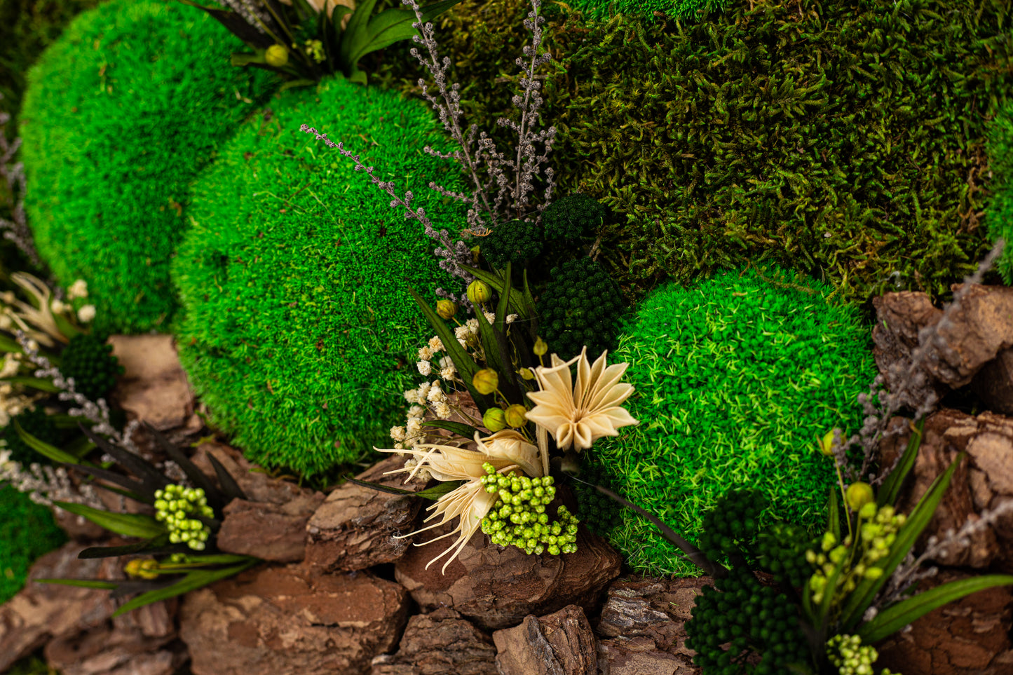 Stunning Green Wall Décor Preserved Moss Wall Art with LED Lights Preserved Moss LED Wall Hanging Framed Plant Home Interior Gift for Home