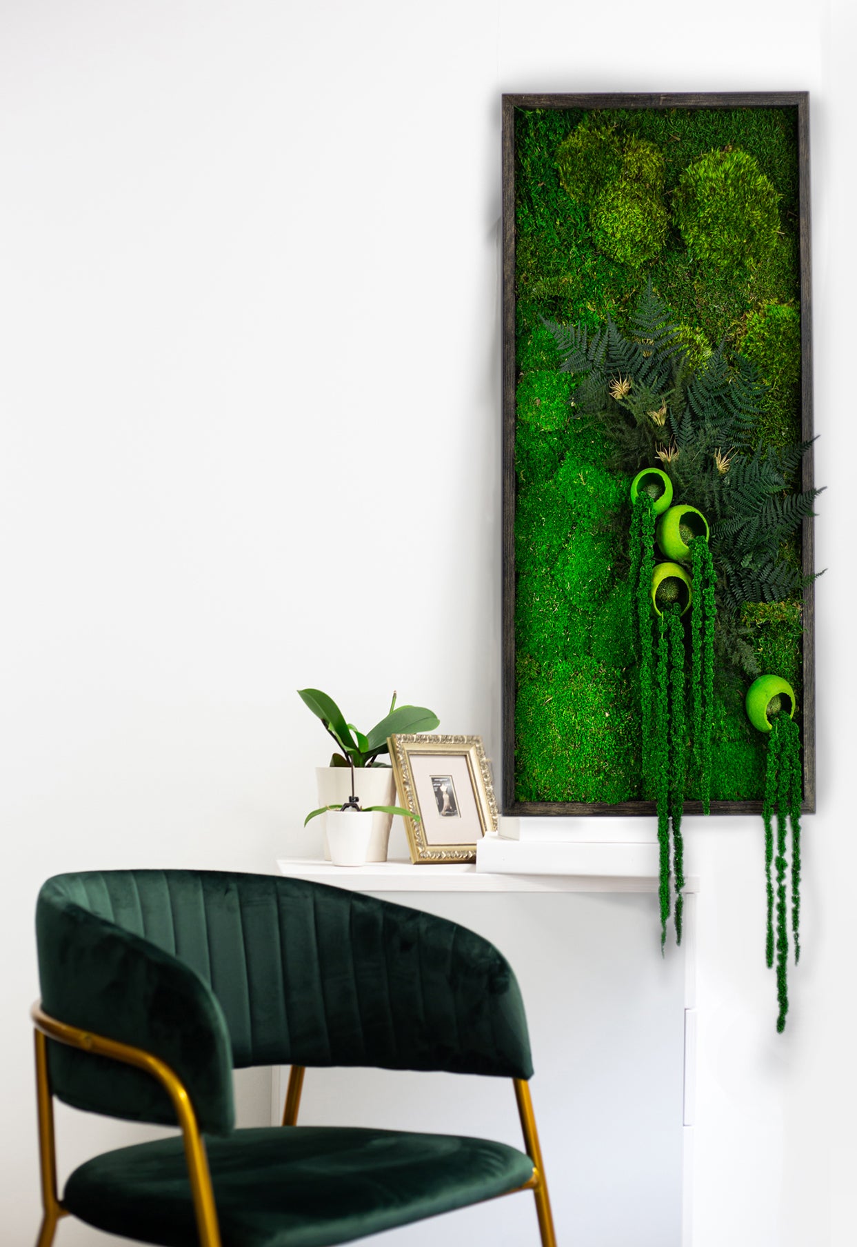 NEW!! Wall Art Preserved Moss Lighted Framed Beautiful Preserved Moss Artwork with LED Lights Live Moss LED Moss Wall Art Eco-Friendly Decor