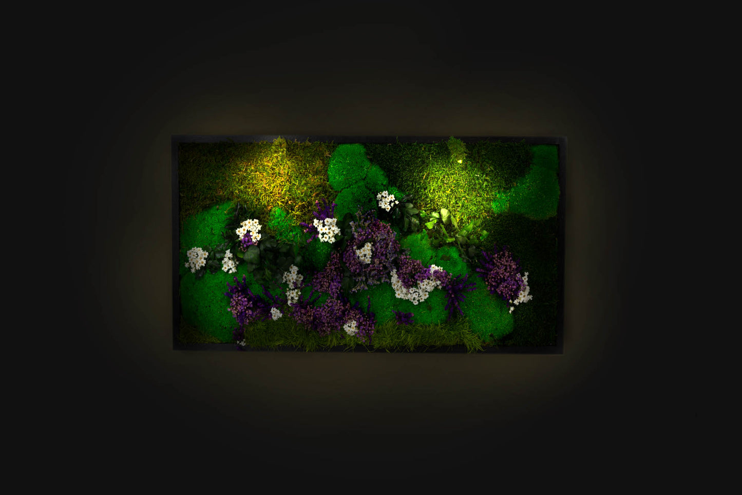 Amazing Moss Design Wall Hanging Green Wall Art Framed Plant Artwork Preserved Moss Panel with LED Lights Moss LED Home Decor Gift for Home