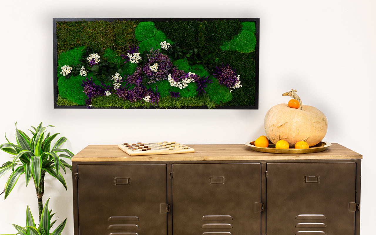 Amazing Moss Design Wall Hanging Green Wall Art Framed Plant Artwork Preserved Moss Panel with LED Lights Moss LED Home Decor Gift for Home