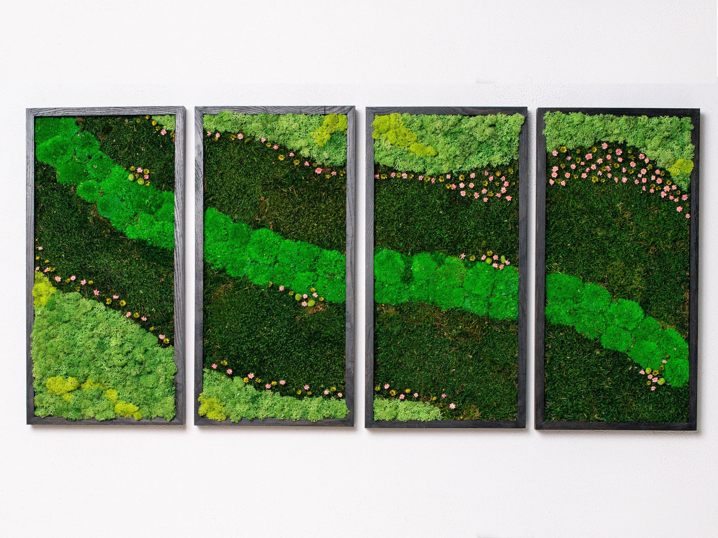 Experience Nature Indoors with Our Preserved Moss Wall Art Set - The Green Oasis!