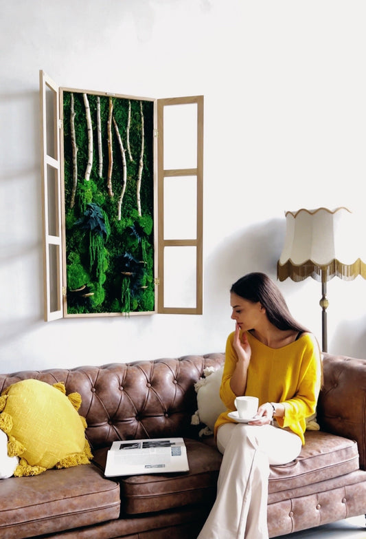 Enchant Your Space: LED-Lit Moss Wall Art - Eco-Friendly Home Decor & Unique Gift Idea!