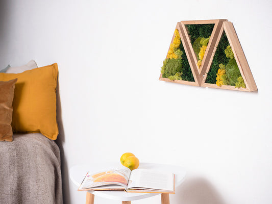 Minimalist Moss Living Wall Art Decor, Stabilized Botanical Moss Art