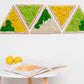 Triangle Moss Wall Art Green Preserved Moss 5 pcs Collage